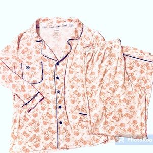 Born pajama set long sleeve extra soft floral pink print